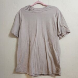 Chef Works Urban Striped Tan Beige Unisex T-Shirt EUC